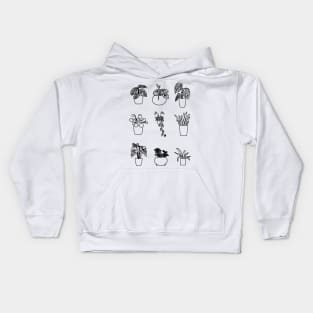 Urban Jungle stickers lines Kids Hoodie